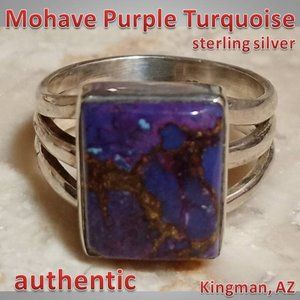 #7 AUTHENTIC Mohave Purple Turquoise sterling silver Ring sz 6